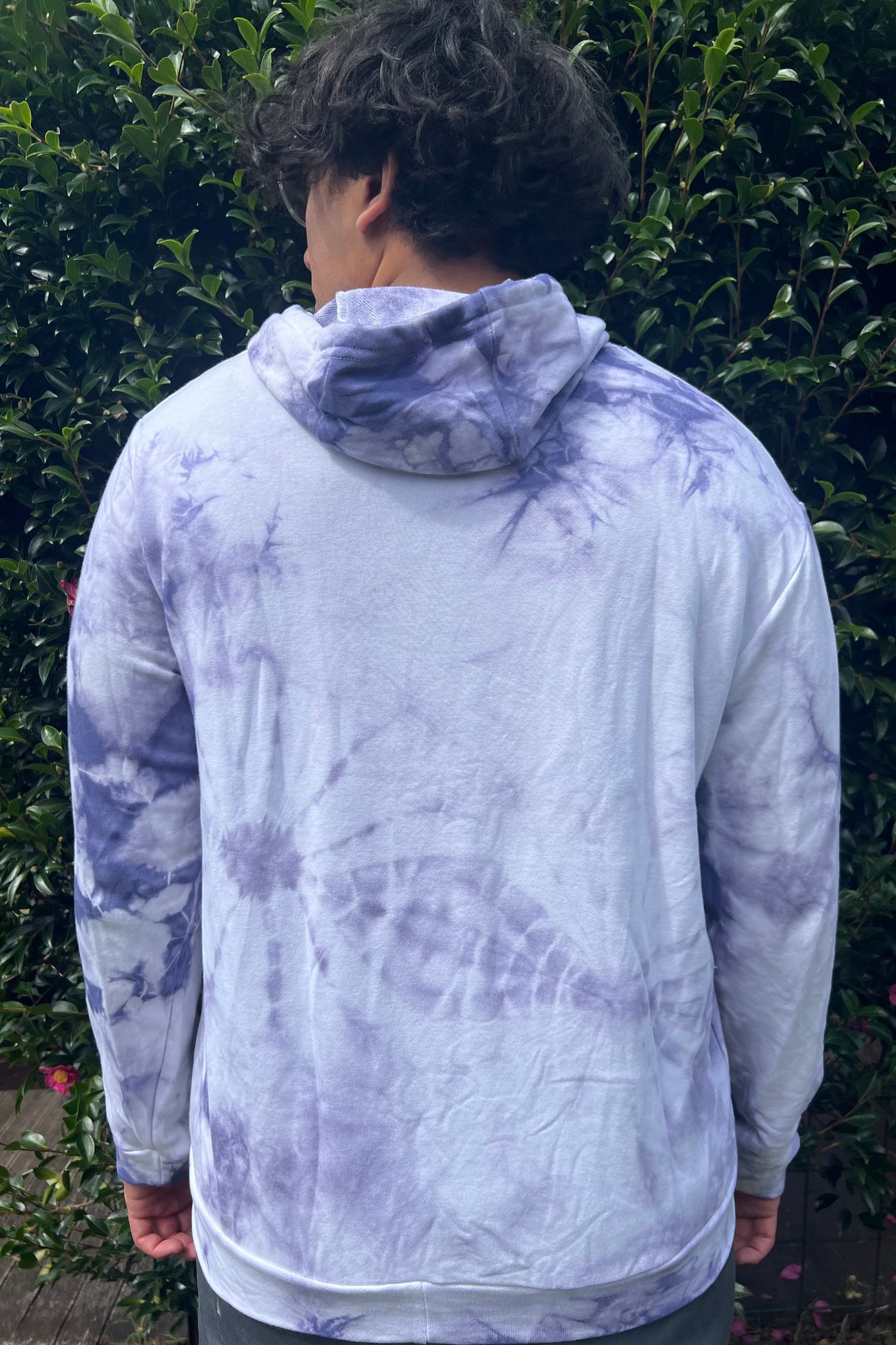 Tie Dye Hoodie - White/ Navy